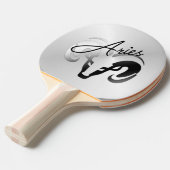 Silver Aries the Ram Zodiac Tischtennis Schläger (Vorderseite)