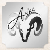 Silver Aries the Ram Zodiac Untersetzer (Vorderseite)