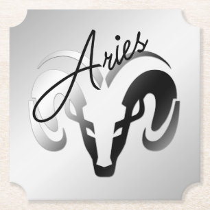 Silver Aries the Ram Zodiac Untersetzer