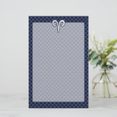 Silver Aries Zodiac Sign Blue Carbon Fibre Print Briefpapier (Stehend Vorderseite)