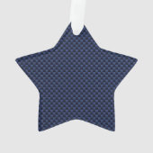 Silver Aries Zodiac Sign Blue Carbon Fibre Print Ornament (Rückseite)