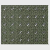 Silver Aries Zodiac Symbol Green Digital Camouflag Geschenkpapier (Flach)