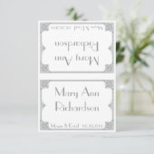 Silver Art Deco - Elegante Hochzeitstische Karten (Stehend Vorderseite)