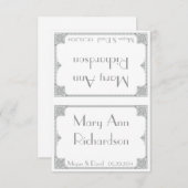 Silver Art Deco - Elegante Hochzeitstische Karten (Vorne/Hinten)