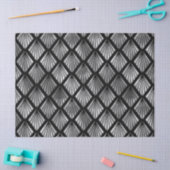 Silver Art Deco Fans auf Black Decoupage Seidenpapier (Basteln)