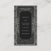 Silver Art Deco mit Ihrem Monogramm Visitenkarte (Rückseite)