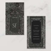 Silver Art Deco mit Ihrem Monogramm Visitenkarte (Vorne/Hinten)