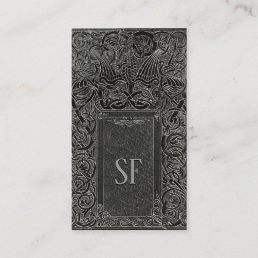 Silver Art Deco mit Ihrem Monogramm Visitenkarte (Vorderseite)