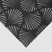 Silver Art Deco Muscheln auf Black Decoupage Seidenpapier (Detail)