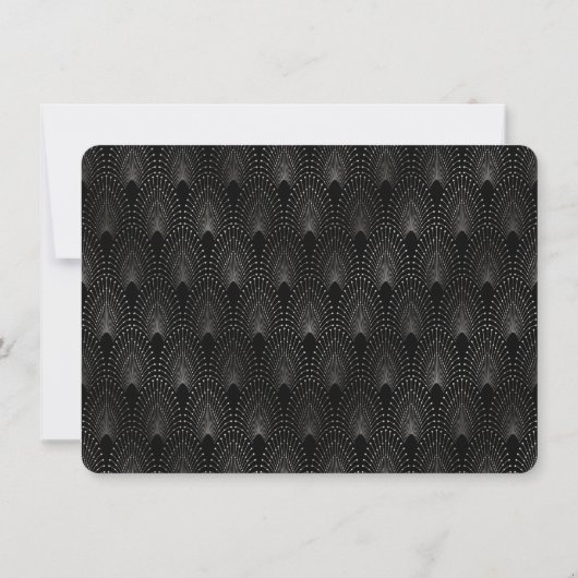 Silver Art Déco-Pfeifen Hochzeiten speichern das D Save The Date (Rückseite)