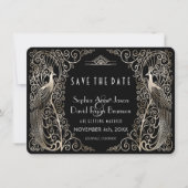 Silver Art Déco-Pfeifen Hochzeiten speichern das D Save The Date (Vorderseite)
