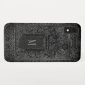 Silver Art Deco Phone Case mit Ihrer Monogram (Rückseite (Horizontal))