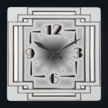 Silver Art Deco Quadratische Wanduhr<br><div class="desc">Großartiges Uhrendesign. Du wirst es wie andere Liebe bekommen. Sie können dieses Design auch für andere Produkte verwenden, die Sie mögen, oder Ihren Text anpassen und hinzufügen. Folgen Sie mir für mehr. Vielen Dank. Ich wünsche Ihnen einen schönen Tag.</div>