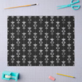 Silver Art Deco Style Blume auf Black Decoupage Seidenpapier (Basteln)