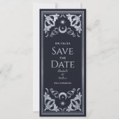 Silver Art Nouveau Tarot Foto Save the Date Einladung (Vorderseite)