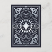 Silver Art Nouveau Tarot Gotische Hochzeitsdetails Begleitkarte (Rückseite)