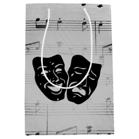 Silver Art Unites Theatermasken Mittlere Geschenktüte (Vorderseite)