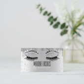 Silver Artist Blush Makeup Lashes Glitzer Tropfen Visitenkarte (Stehend Vorderseite)