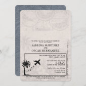 Silver Aruba Passport Hochzeit Einladung (Vorne/Hinten)