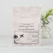 Silver Aruba Passport Hochzeit Einladung (Stehend Vorderseite)