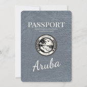 Silver Aruba Passport Hochzeit Einladung (Rückseite)