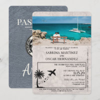 Silver Aruba Passport Hochzeit Einladung
