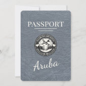 Silver Aruba Passport Save the Date (Vorderseite)
