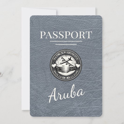 Silver Aruba Passport Save the Date (Vorderseite)