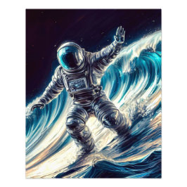 SILVER ASTRONAUT SURFING THE VAULT CELESTIAL FOTODRUCK