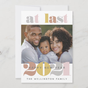 Silver at Last 2021 New Year Foto Holiday Card Feiertagskarte
