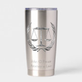 Silver Attorney Scales of Justice Custom Thermobecher (Rückseite)