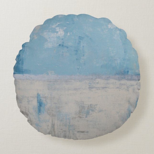 Silver Aura Rundes Kissen (Vorderseite)