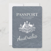 Silver Australia Passport Wedding Einladung (Rückseite)