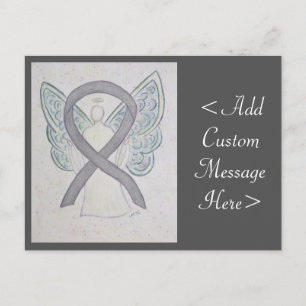 Silver Awareness Ribbon Angel Custom Postcard Postkarte