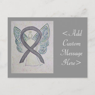 Silver Awareness Ribbon Angel Custom Postcard Postkarte