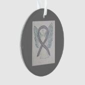 Silver Awareness Ribbon Angel Ornamente (Vorderseite)