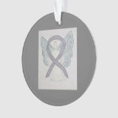 Silver Awareness Ribbon Angel Ornamente (Vorderseite)