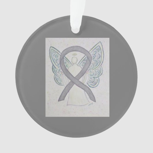 Silver Awareness Ribbon Angel Ornamente (Vorderseite)