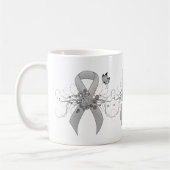Silver Awareness Ribbon mit Butterfly Kaffeetasse (Links)