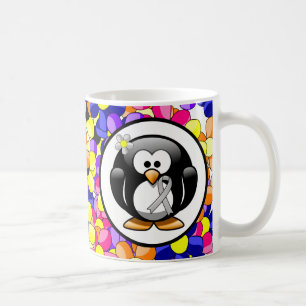 Silver Awareness Ribbon Penguin Kaffeetasse