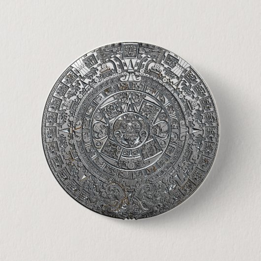 Silver Aztec Kalender Button (Vorderseite)