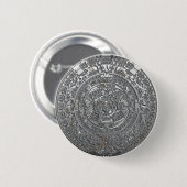 Silver Aztec Kalender Button (Vorne & Hinten)