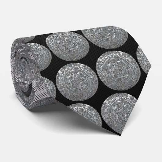 Silver Aztec Kalender Krawatte (Gerollt)
