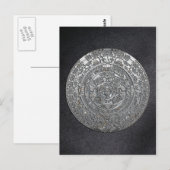 Silver Aztec Kalender Postkarte (Vorne/Hinten)