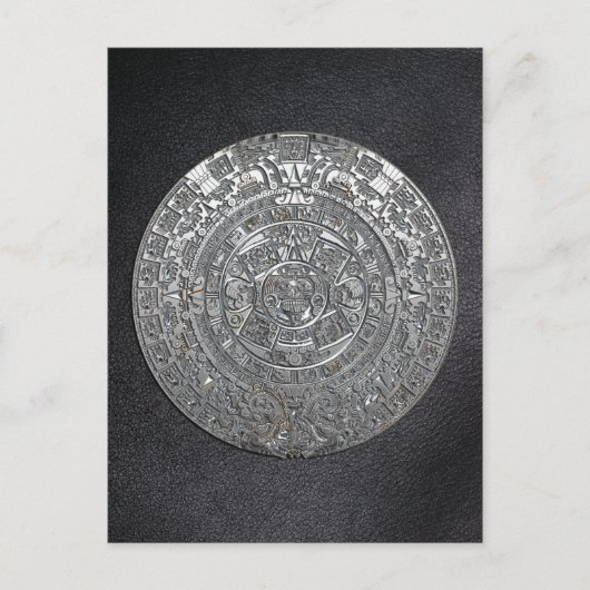 Silver Aztec Kalender Postkarte (Vorderseite)