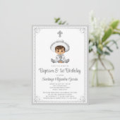 Silver Baby Charro Taufe & Einladung zum Geburtsta (Stehend Vorderseite)