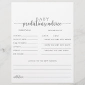 Silver Baby Predictions and Advice Cards (Vorderseite)