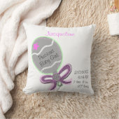 Silver Baby Rattle Pink Bow Star PERSONALIZE Kissen (Decke)