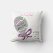 Silver Baby Rattle Pink Bow Star PERSONALIZE Kissen (Vorderseite)