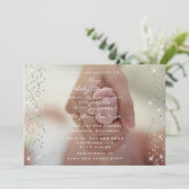 Silver Baby Shower Boy Girl Foto Confetti Einladung (Stehend Vorderseite)